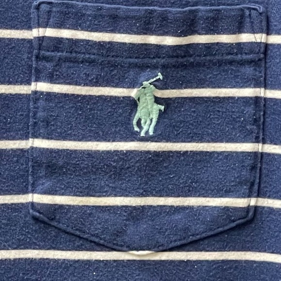 Polo Ralph Lauren Other - Polo Ralph Lauren Men's LG Navy/ White Striped White Pocket T-Shirt Pony‎ Preppy